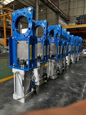 2-48 ίντσες Knife Gate Valve Alloy Steel Body για βαριές εφαρμογές Αδύναμο υλικό καθίσματος